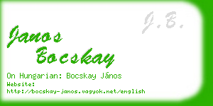 janos bocskay business card